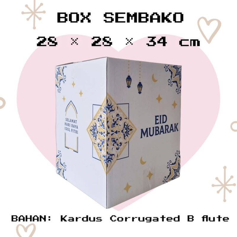 

(MIN ORDER 5 PCS) DUS SEMBAKO LEBARAN IDUL FITRI 28x28x34 / BOX HAMPERS PARCEL