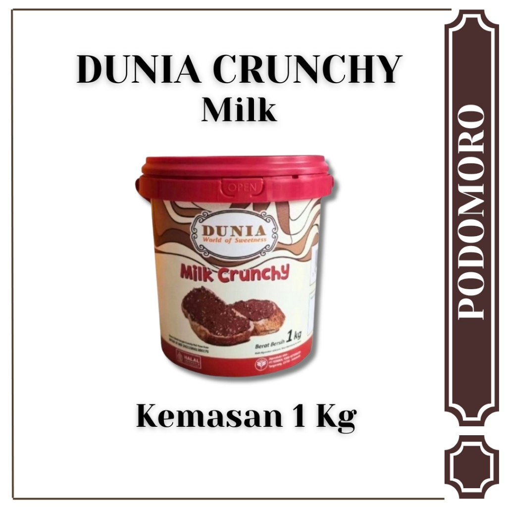 

Bakaranandia - Dunia Spread Crunchy 1Kg - Selai Coklat, Keju, Milk, Tiramisu Shopee