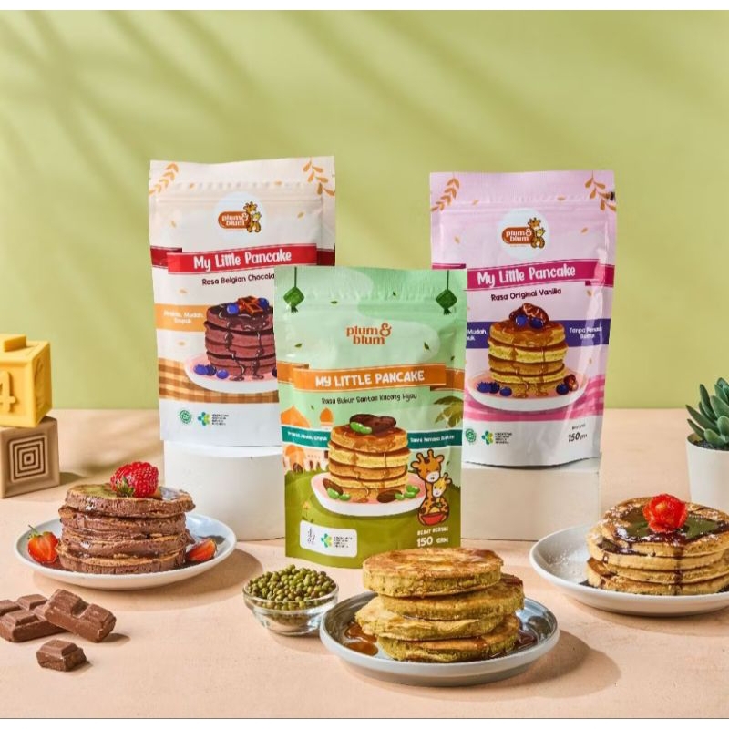 

Plum & Blum - Tepung Pancake Vanilla Belgian Chocolate Snack Mpasi - 1 Pouch