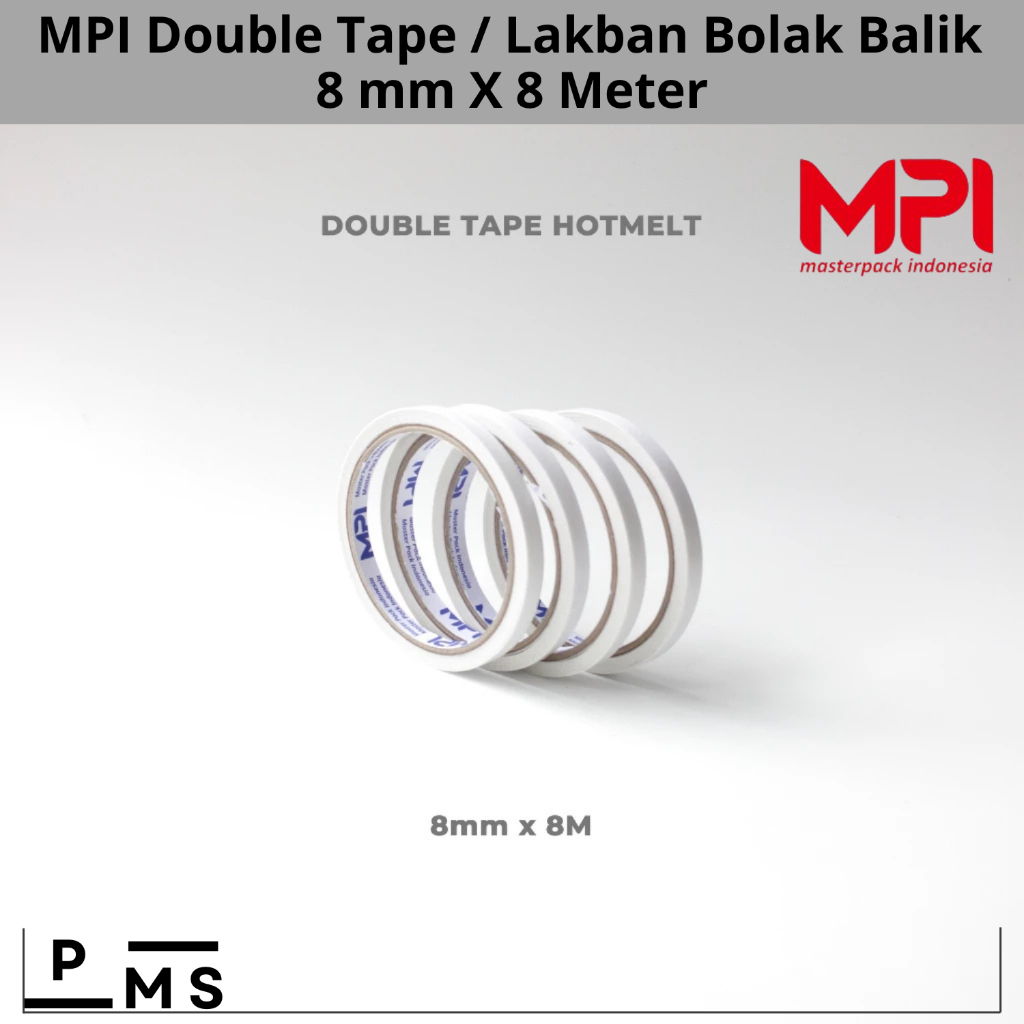 

Double Tape 8 mm X 8 Meter MPI - Double Tape Kertas 8 mm x 8 Meter MPI