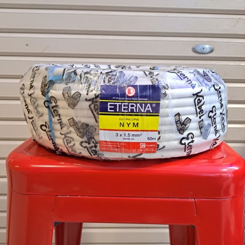 [ORIGINAL] Roll Kabel Eterna NYM 3x1.5 mm2 - 50 Meter | Kabel Eterna 3x1.5 mm2 | Eterna 3x1.5