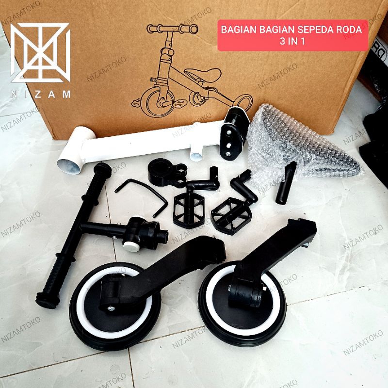 SUKU CADANG SEPEDA RODA TIGA ANAK SPAREPART BALANCEBIKE 3IN1 TERLENGKAP