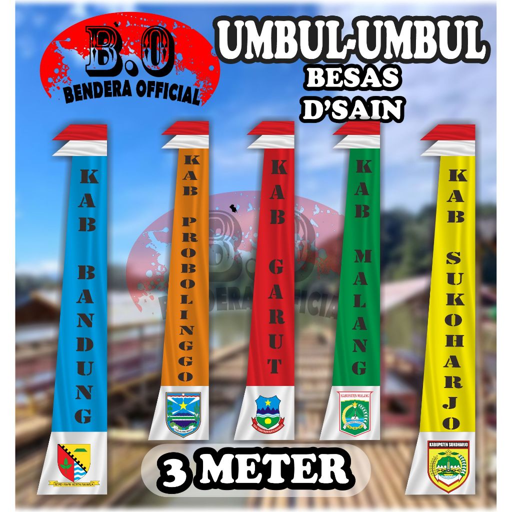 BENDERA UMBUL UMBUL CUSTOM 4M LOGO SESUAI KEINGINAN