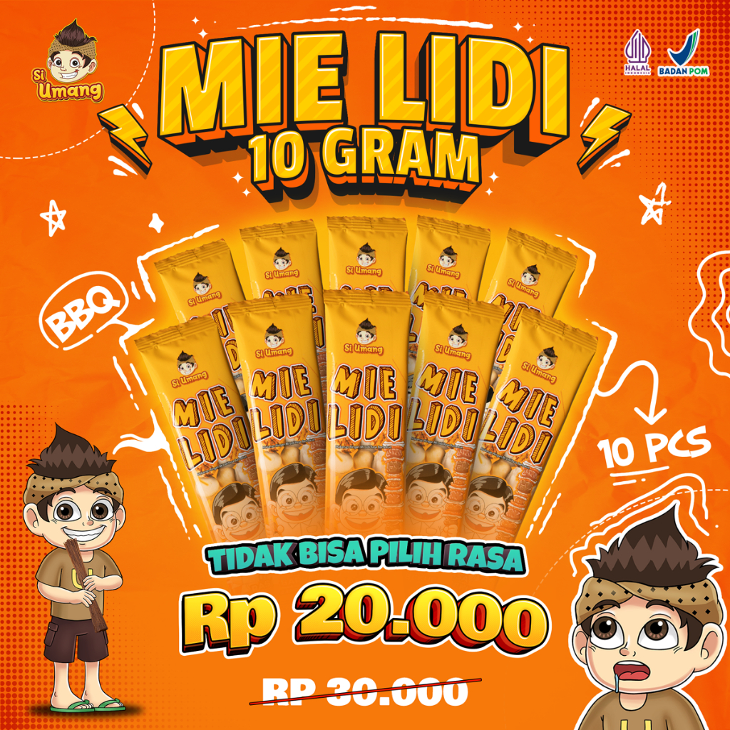 

Si Umang Mie Lidi 1 Renceng 10 gram isi 10 pcs Premium High Quality