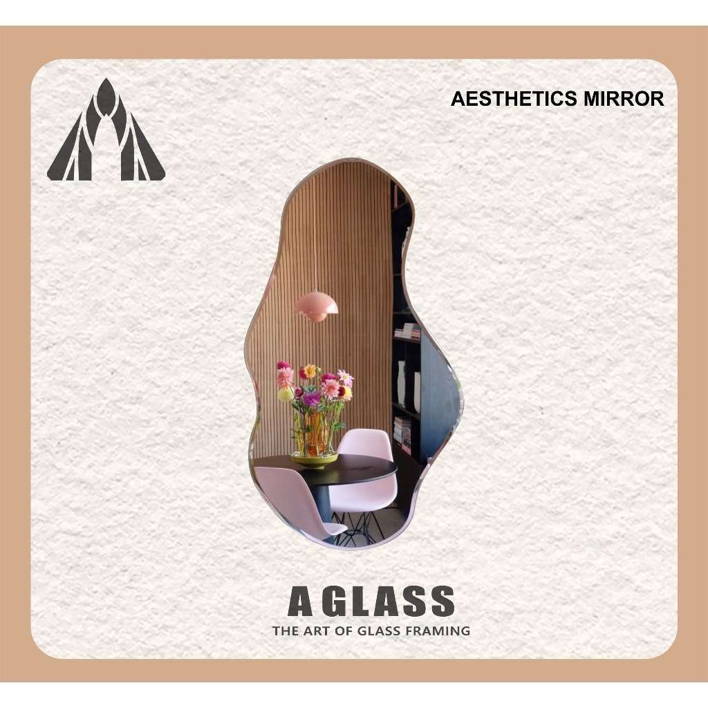 Kaca Cermin Aesthetic // Cermin Unik // Kaca Cermin Hiasan // Cermin Dinding // Hiasan Dinding // Ce