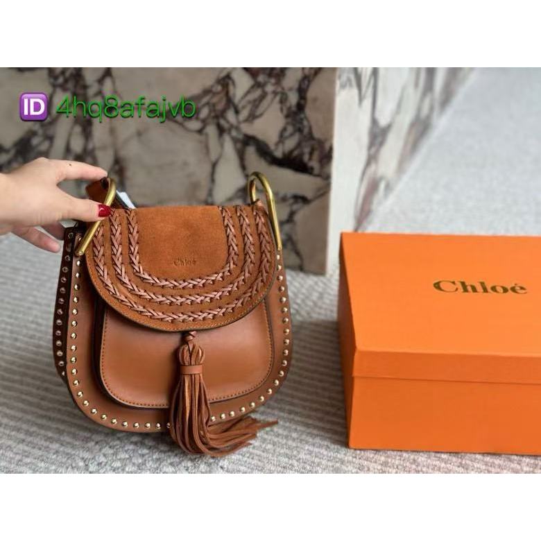 Original Chl*e Saddle Bag Chloe suede/tassel/rivet/horseshoe buckle