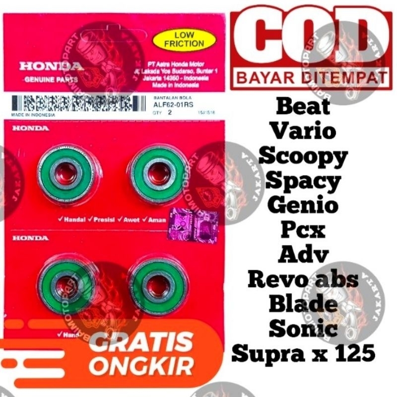 ORI 2PCS BEARING 6201 BERING LAHER RODA DEPAN MOTOR HONDA BEAT STREET ESP BJM 31 SPAREPART MOTOR