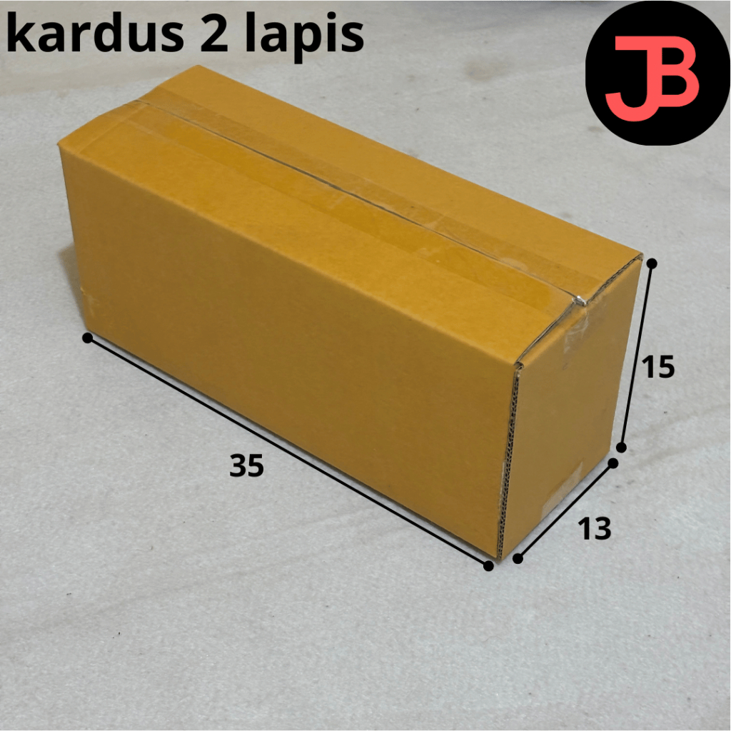 

Kardus box ukuran 35x15x13 tebal 2 lapis