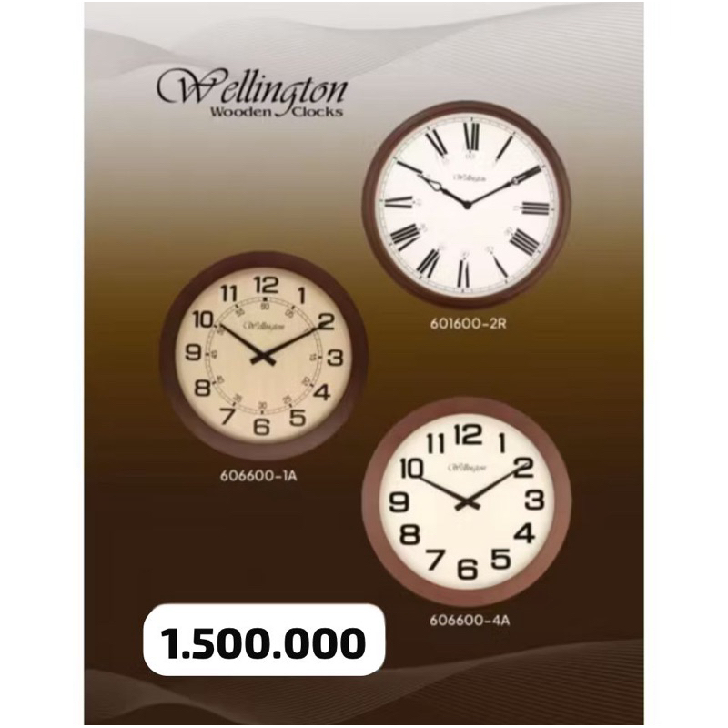 jam dinding wellington kayu original 60cm