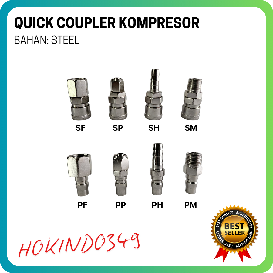 Quick Coupler Connector Angin Kompresor Konektor Sambungan Selang Kompresor Angin