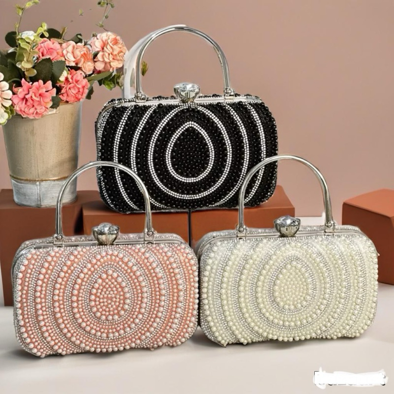 Tas Pesta Mewah AULIA Mutiara Kondangan Wanita Import Clutch