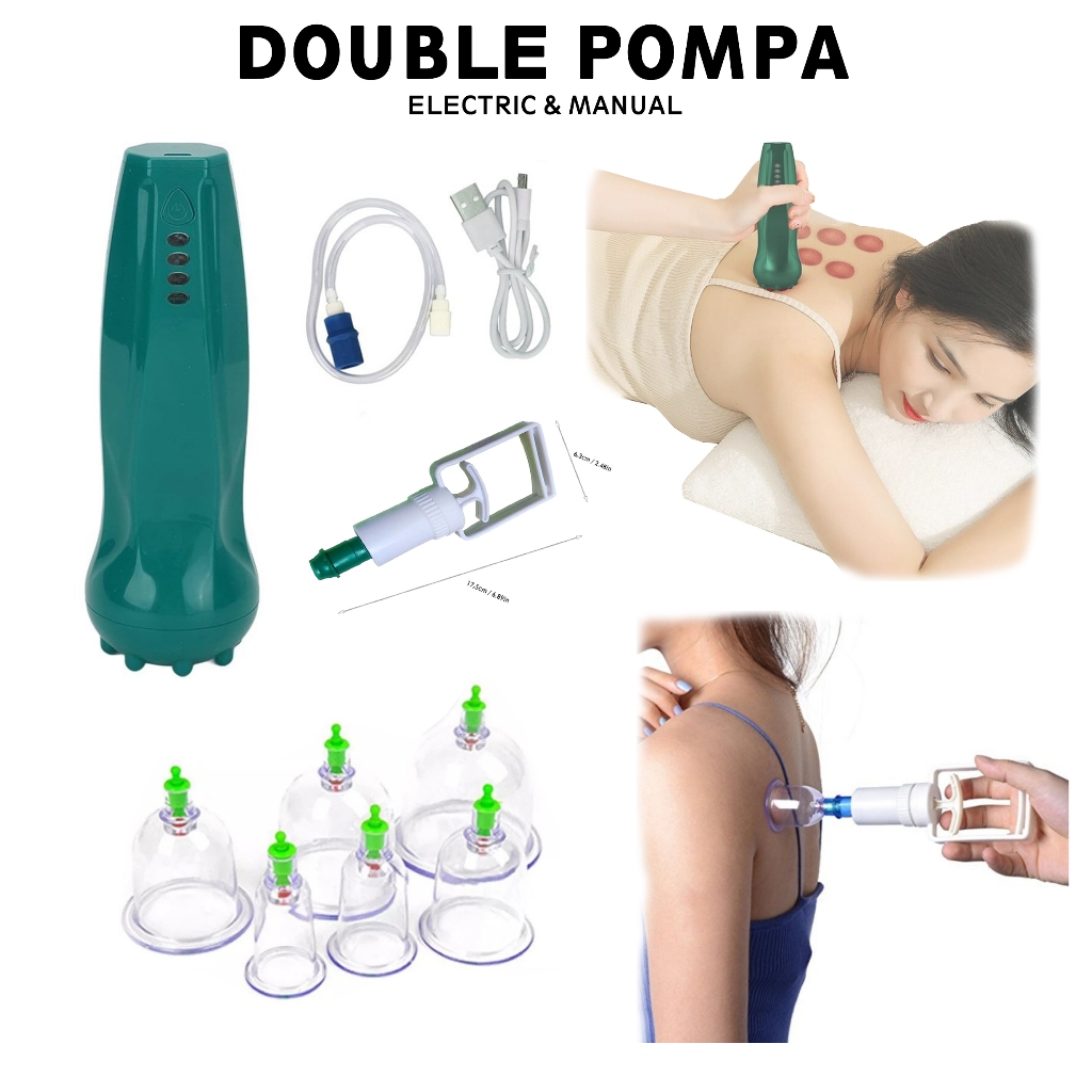 Alat Terapi Bekam Mudah di Rumah: Alat Bekam 6 Cup dengan Pilihan Pompa Manual atau Elektrik