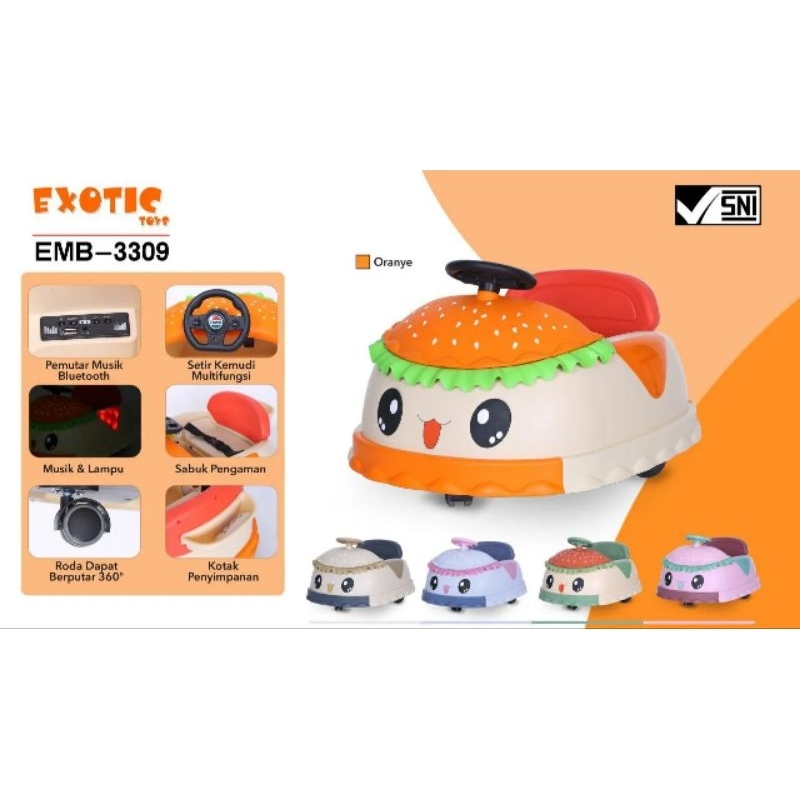 MOBIL AKI ANAK (Burger) RC CAR EXOTIC EMB-3309 MOBILAN ANAK EXOTIC
