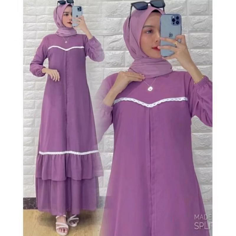 Gamis Outer Renda Ceruty Premium