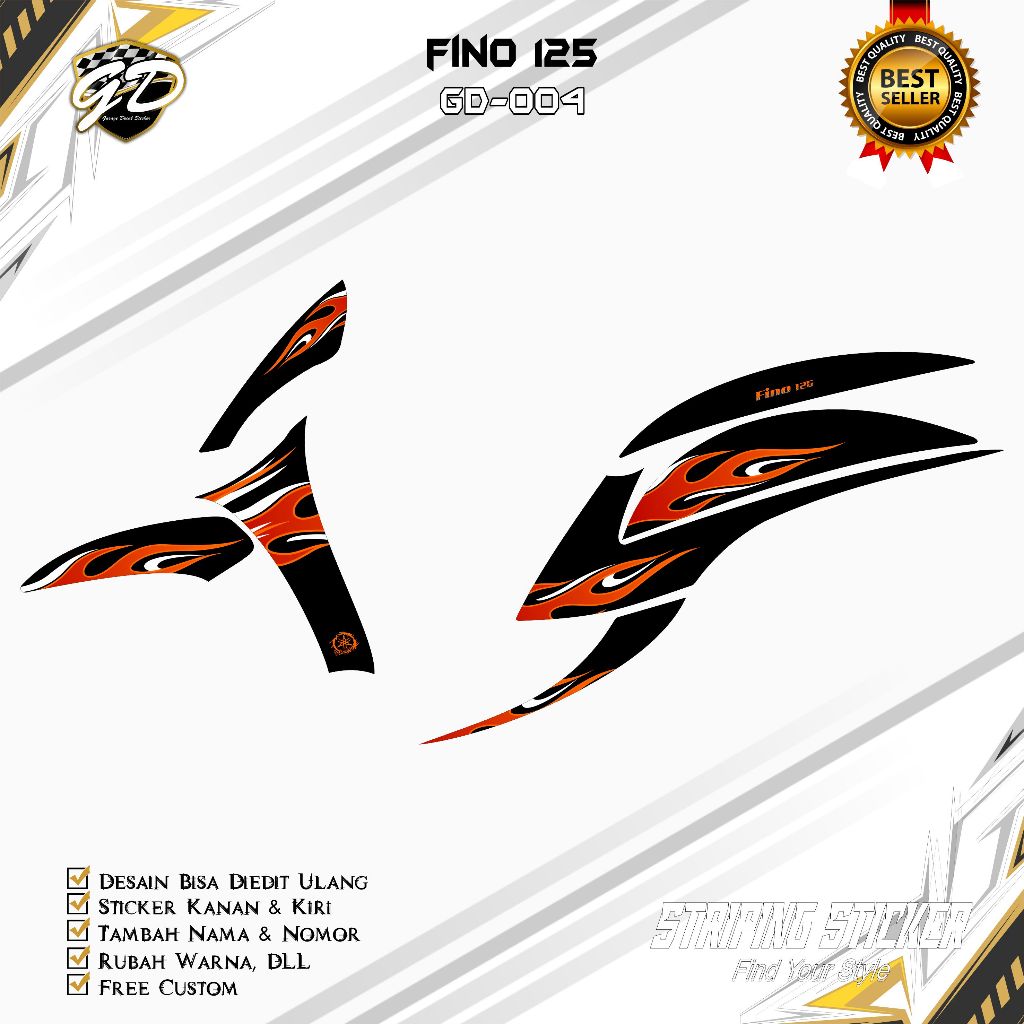 Striping Fino 125 - Stiker Striping Fino 125 - Stiker Fino 125 FI GD-004