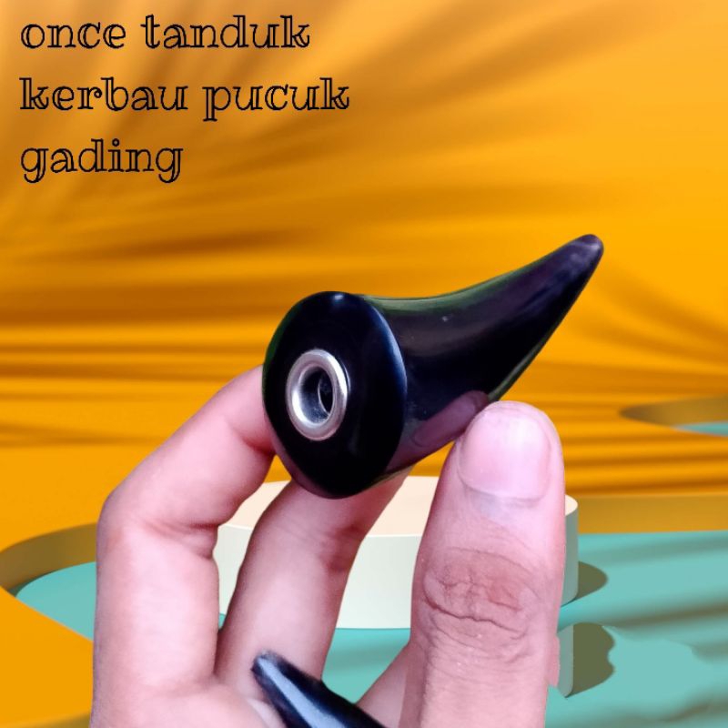 Pipa once tanduk kerbau bulat pucuk super gading panjang 7cm 8cm