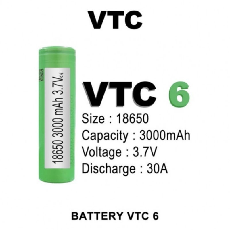 Battery SONY VTC6 / Baterai SONY VTC 6 18650 3000 mAH / VTC 6