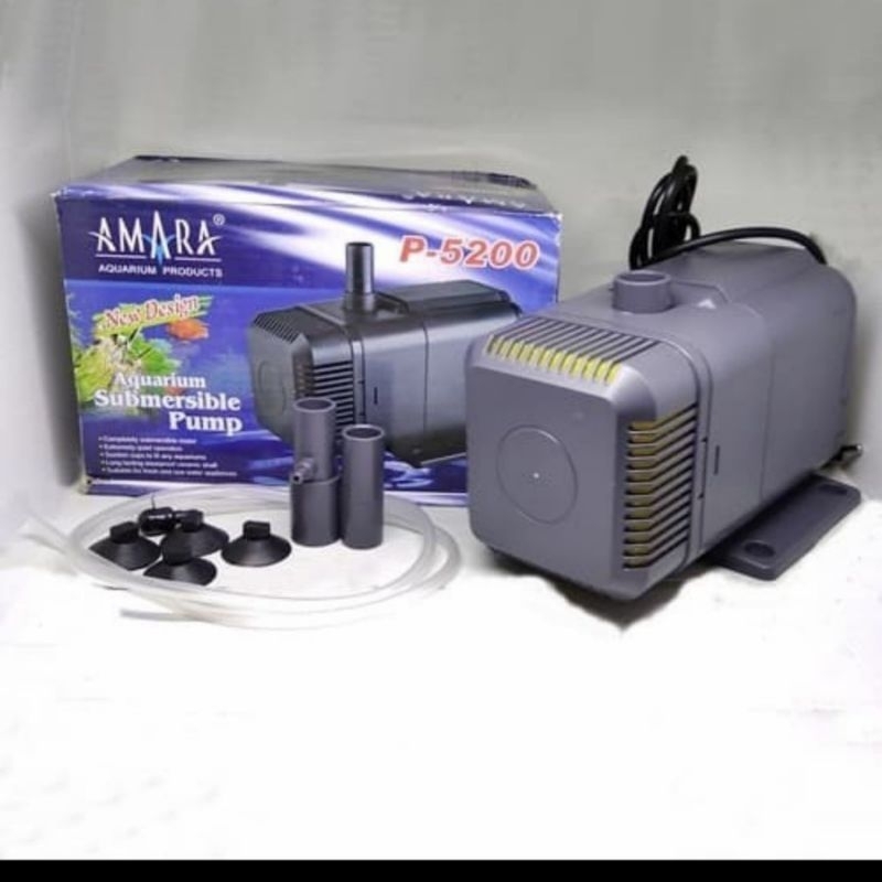 Submersible Pump AMARA P-5200, Pompa Celup Air Nutrisi Hidroponik, Aquaponik, Kolam Ikan, Aquarium