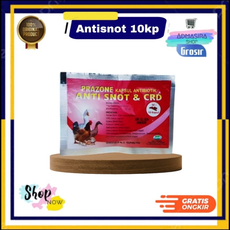 ANTISNOT dan CRD 10 Kapsul Raid All Anti Snot Obat Ayam Bebek Unggas Prazone Antibiotik 10kapsul