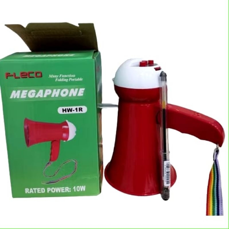 Megaphone Toa Kecil Fleco Multifungsi HW-1R Toa Fleco / Toa Bisa Rekam / Murah Megaphone Mini