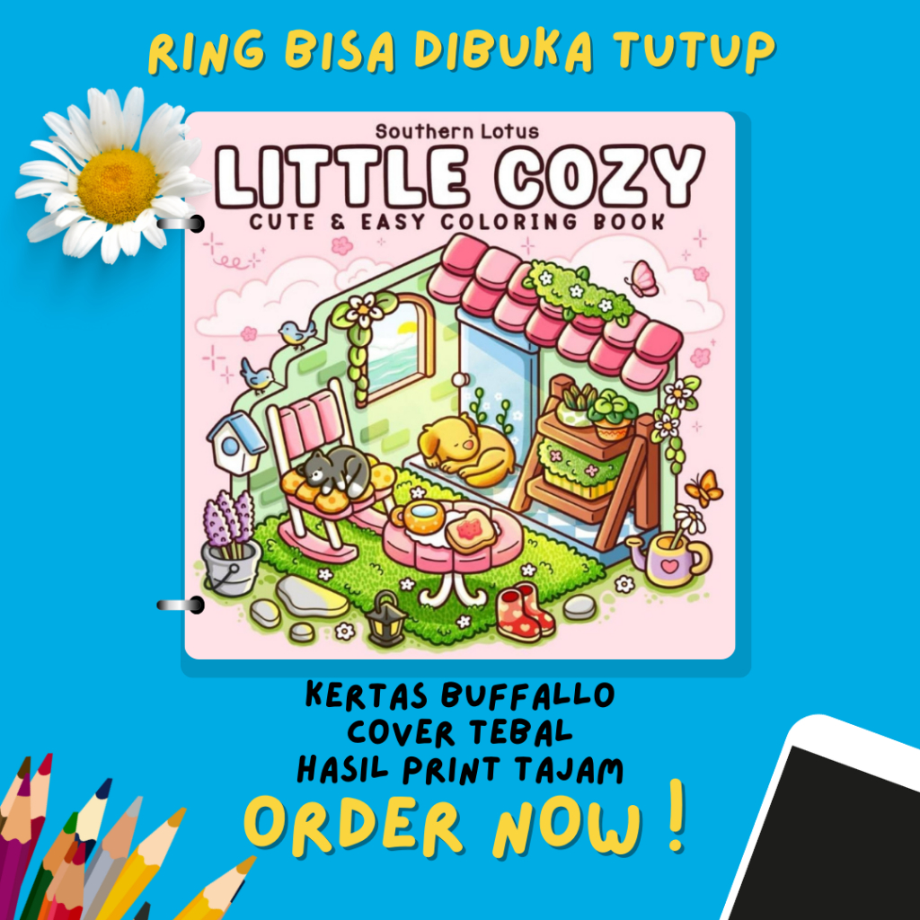 

UNOFFICIAL!! Buku Mewarnai - Little Cozy Coloring Book untuk anak dan dewasa 52 halaman
