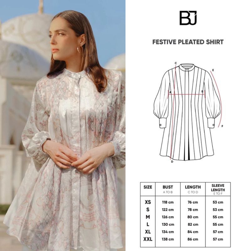 PL Benang Jarum Festive Pleated Shirt Ivory