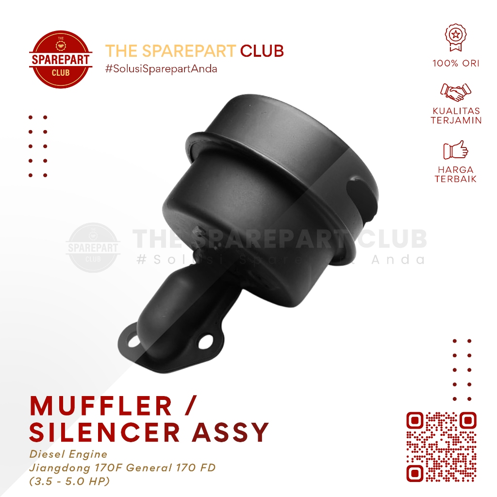 Knalpot Jiangdong Mesin Diesel Engine JD 170F 170 F General 170FD 170 FD - Muffler Silencer Assy