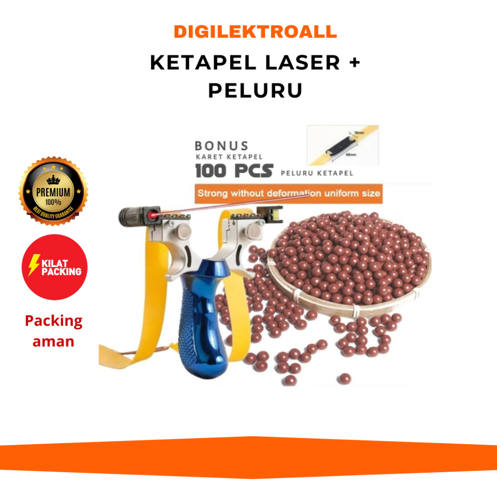 [PREMIUM] Ketapel Laser Resin Biru Full Set plus 100 p3lluru Ketapel Slingshot Dengan Laser Sight Ke