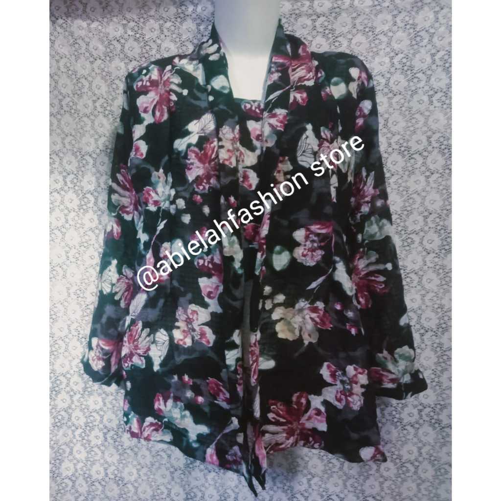 Atasan wanita kebaya kutubaru jaman dulu lengan panjang sifon motif bunga modern terbaru 2025 kebaya