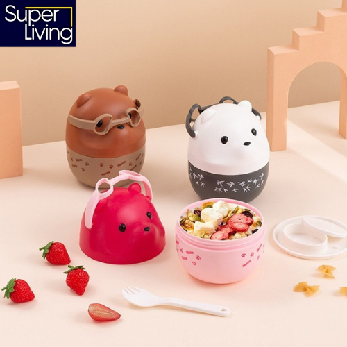 Kotak Makan Lucu Beruang Anti Tumpah Rantang Bekal Anak Murah