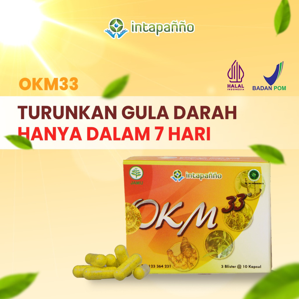 INTAPANNO OKM 33 Obat Herbal Diabetes / Kencing Manis 10 Kapsul Jamu Tradisional Halal INO-OKM