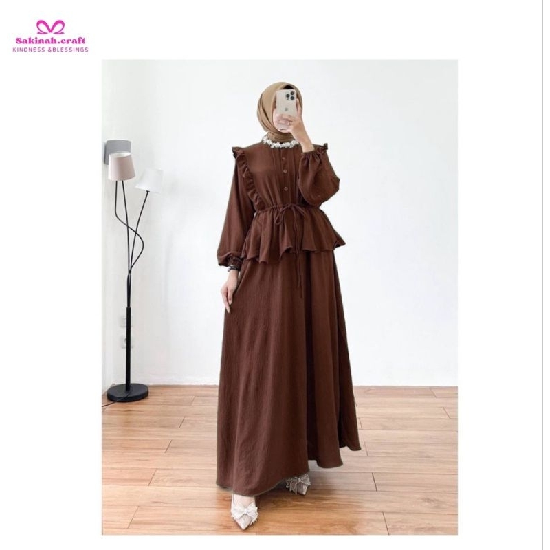 Meqa Daily | Gamis Crinkle Daily - Gamis lebaran crinkle