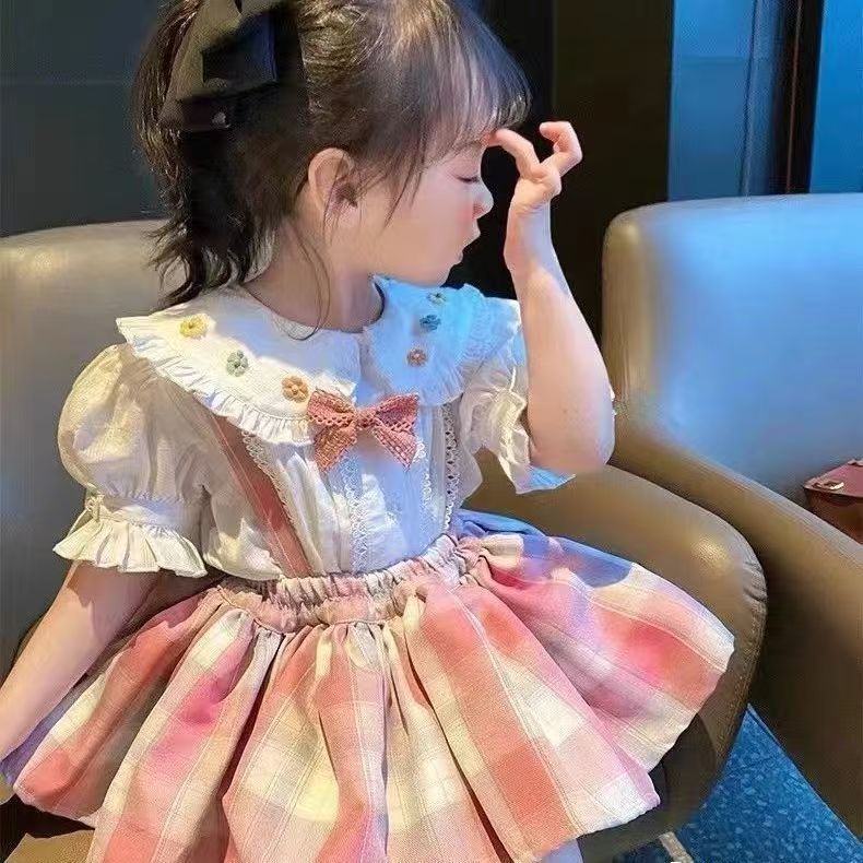 Anak Perempuan Musim Panas Pakaian 2023 Baru Kecil dan Menengah Anak-anak Fashion Rompi Gaya Asing L