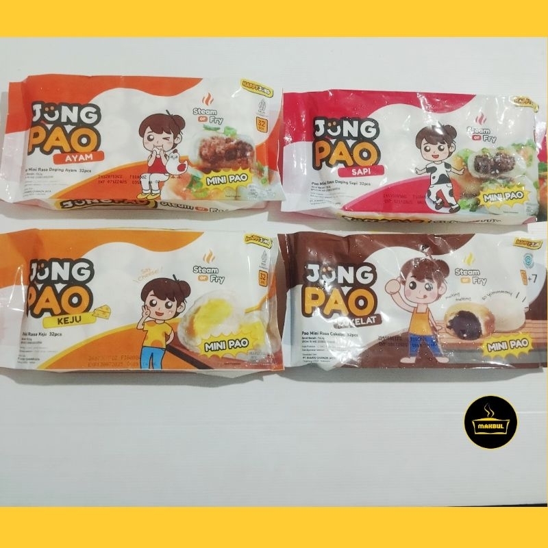 

Jung Pao Pao Mini Rasa Coklat, Keju, Ayam, Sapi 512gr isi 32pcs
