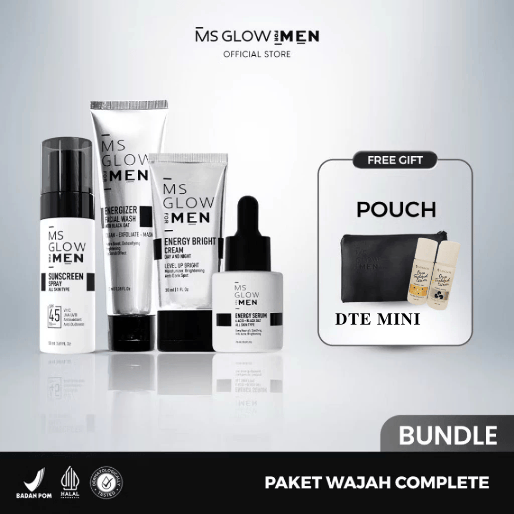 Ms Glow For Men - Ms Glow Skincare Pria Mencerahkan Wajah Hilangkan Bekas Jerawat