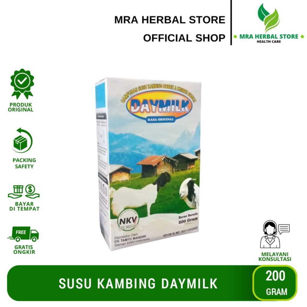 

Susu Kambing Daymilk 200 Gr | Susu Daymilk Kambing Bubuk & Krimer Bubuk Rasa Original Day Milk