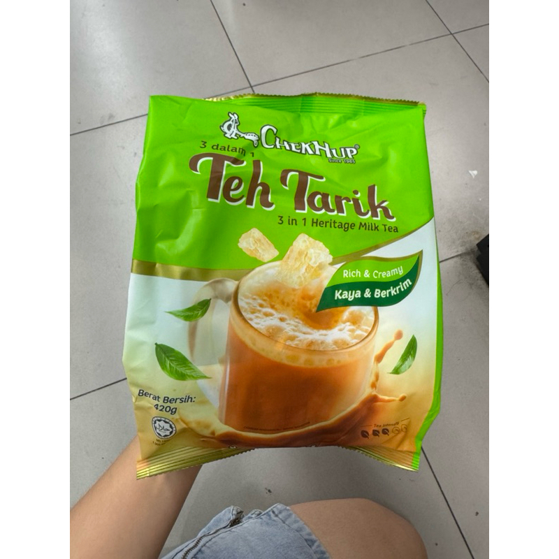 

chekhup teh tarik / teh tarik halia 3in1 heritage milk tea isi 12 sachets