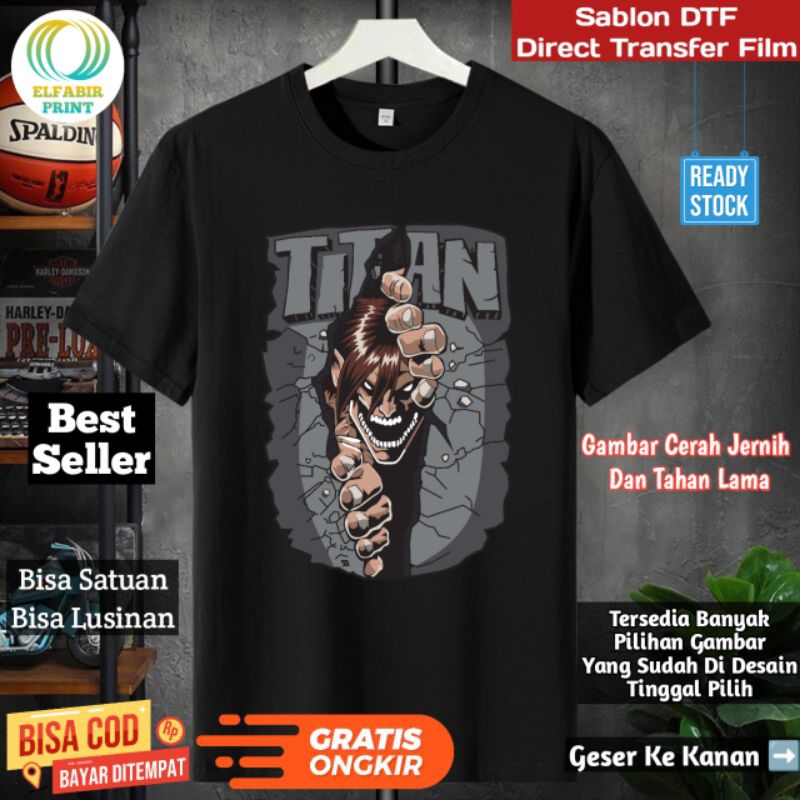 

Dtf Stiker Sablon Setrika Gambar AOT Ukuran A3 A4 A5 A6 A7 Tinggal Tempel Atau Press