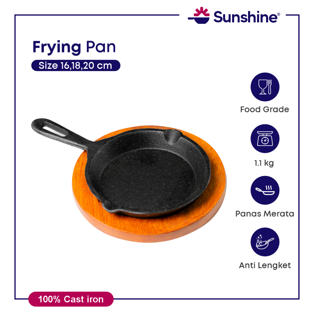 Cast Iron Pan Hot Plate / Teflon Cast Iron / Piring Dessert