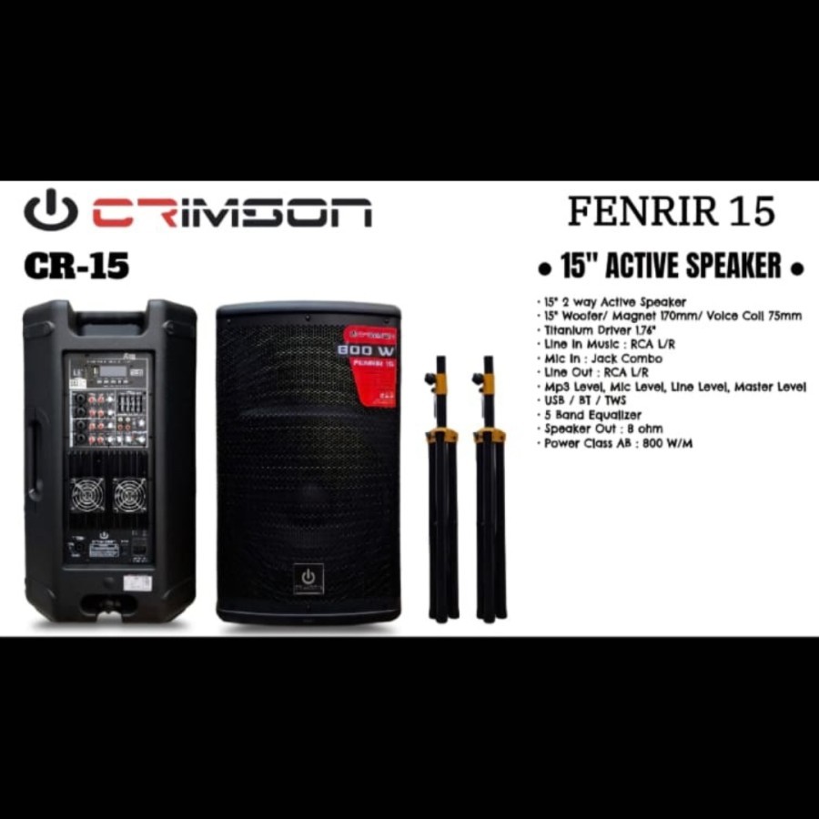 Speaker Aktif CRIMSON FENRIR 15 Inch Crimson CR15 ORIGINAL