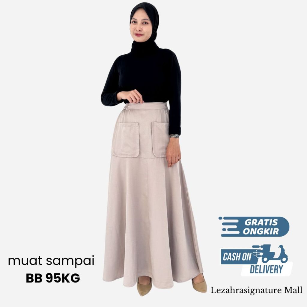 Rok Flare Mayung Korea Style Cinderella Wanita Panjang Muslimah Jumbo Lezahrasignature Agatha Skirt