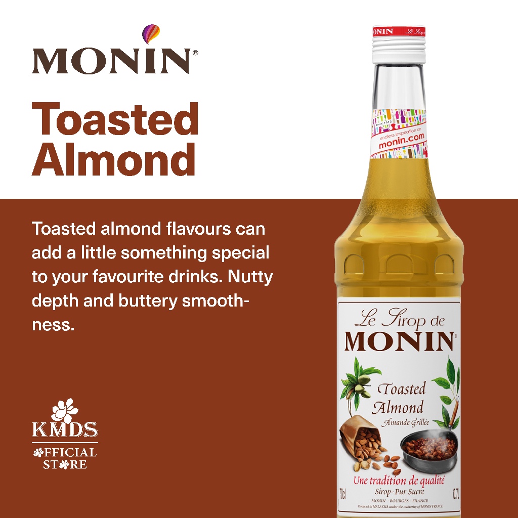 

MONIN TOASTED ALMOND SYRUP 70CL / 700ML