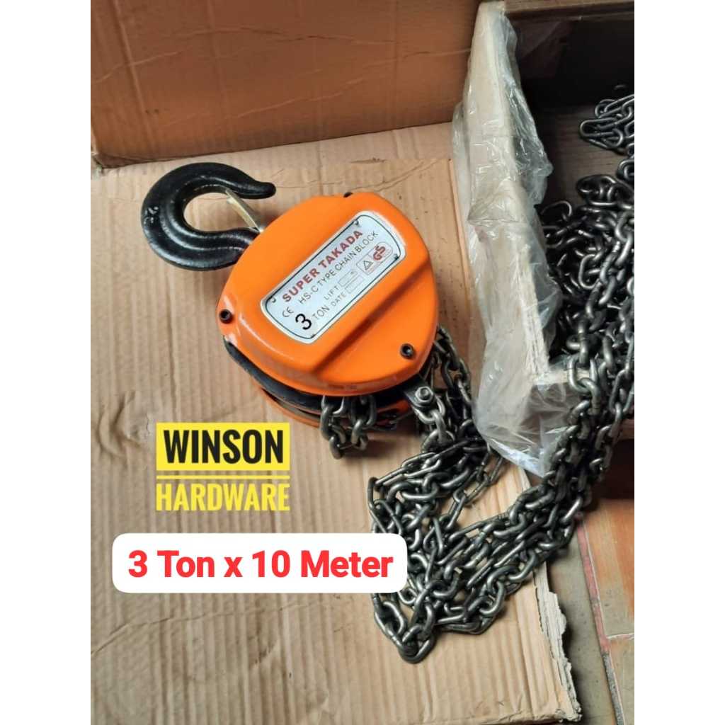 Takel 3 Ton x 10 Meter Super Takada 3Ton x 10Meter - Chain Block 3T x 10M