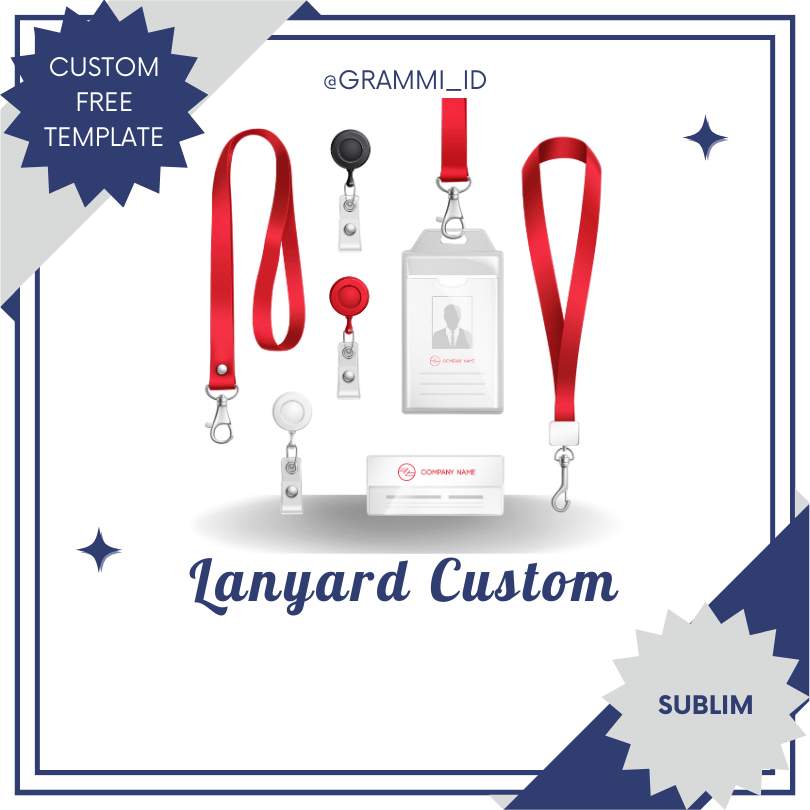 

Cetak custom lanyard lengkap full custom design sesuaikan murah