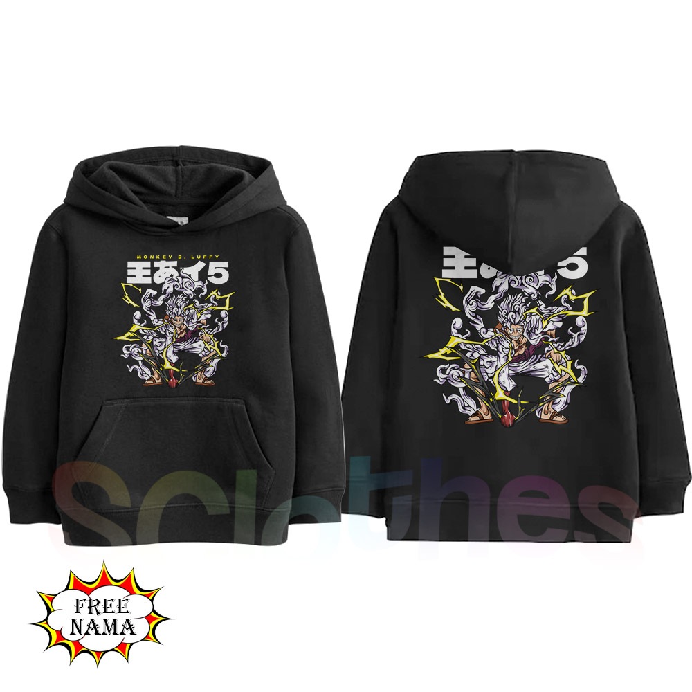 Hoodie Jaket Anak Luffy gear 5 anime