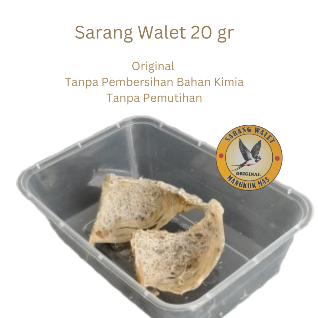 

Sarang Walet Kotor per 20 gr sudut / segitiga / sudut / A