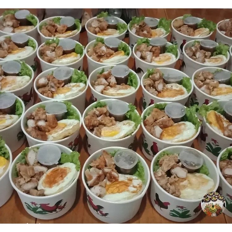 Cyailaa Paper Bowl Ayam 27 Oz 800 Ml 1 Pack Isi 25 Pcs Mangkok Mangkuk Ayam Jago Papper Cup Rice