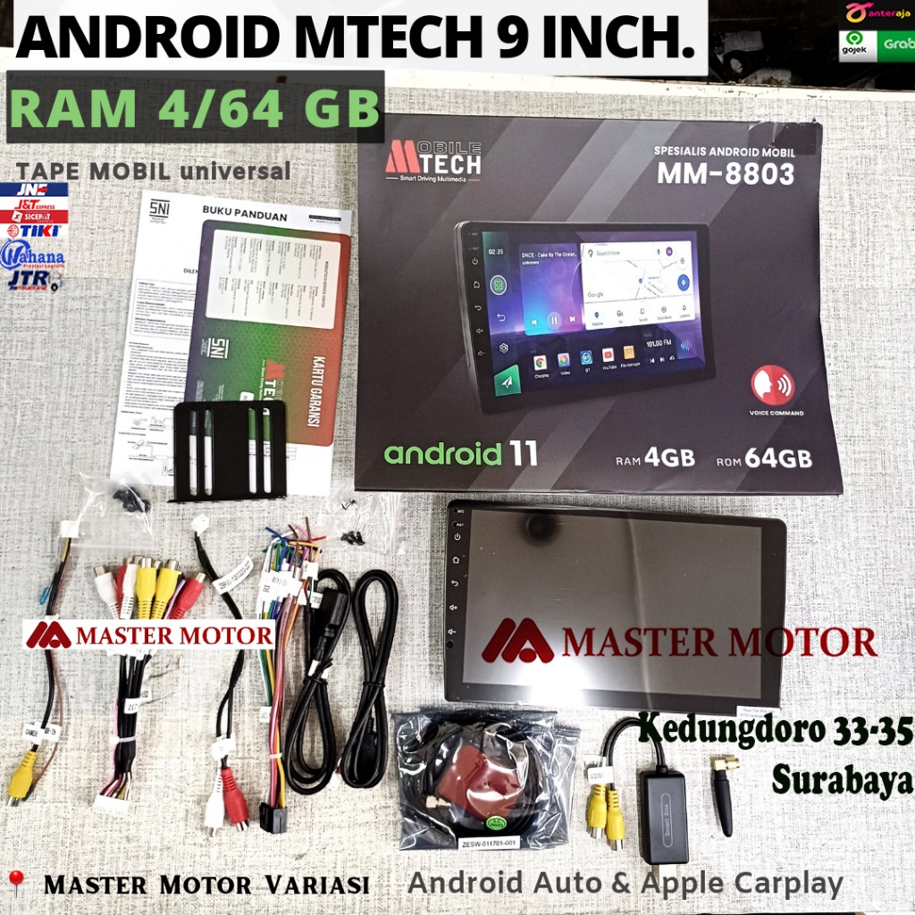 Android MTech 9 inch RAM 4/64 GB MM 8803 Octa Core GPS Wifi Head unit universal Apple Carplay Androi