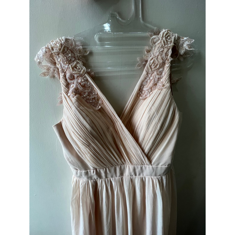 Dress Pesta Bridesmaid Wedding Warna Pastel Pink Muda