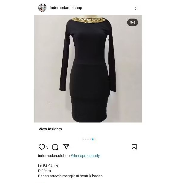 Dress Hitam Bodycon Pressbody Seksi Pres bodi Lengan Panjang Sexy Gaun Pesta Murah